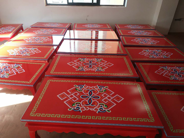 藏式桌子 内蒙古餐桌椅 彩绘桌